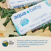 Aqua Baby 6 Bolsas de 60 Toallitas Húmedas