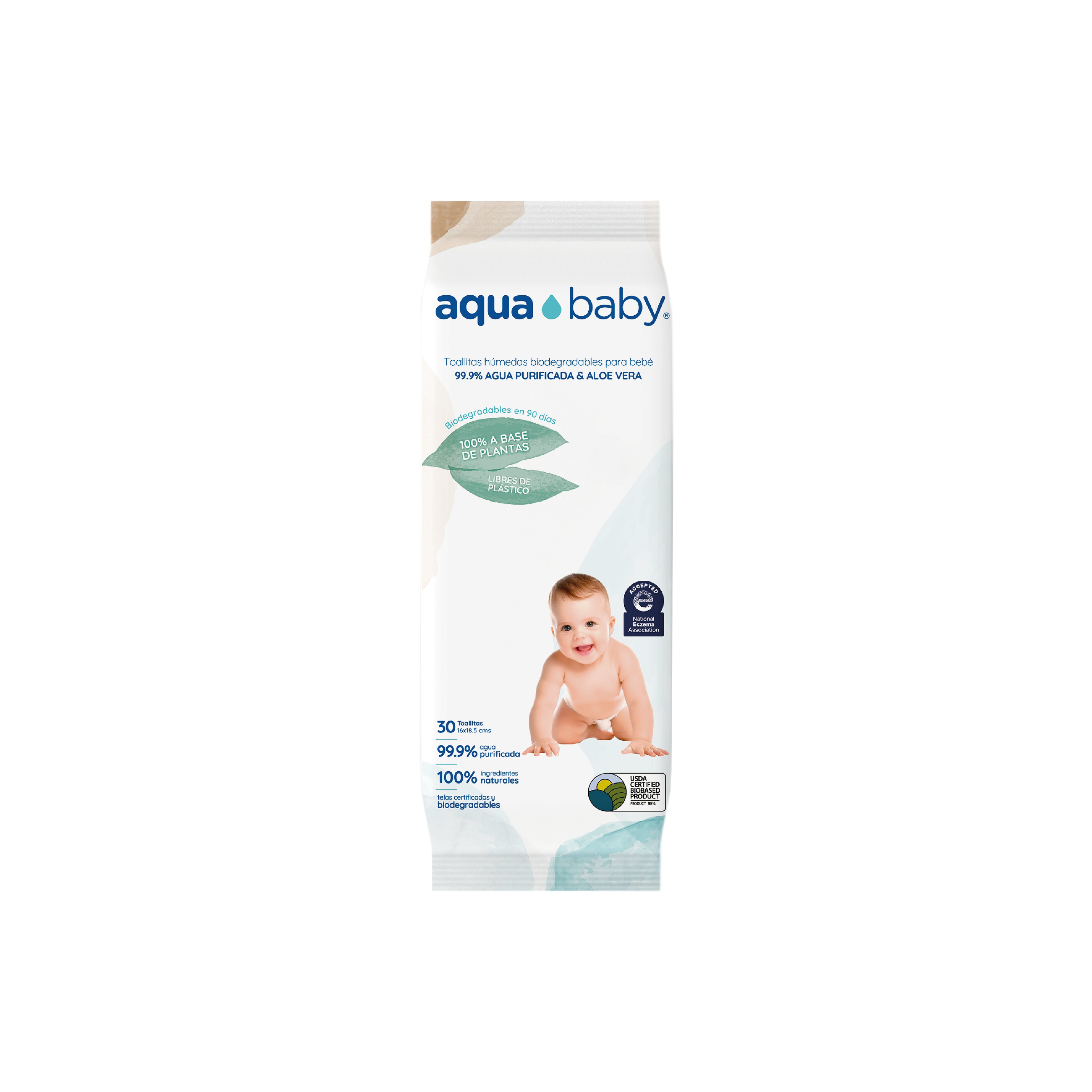 Aqua Baby Biodegradables 24 Bolsas de 30 Toallitas Húmedas