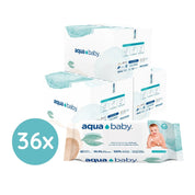 Caja de 36 Bolsas de 60 Toallitas Húmedas Biodegradables Aqua Baby