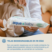 Aqua Baby Biodegradables 48 Bolsas de 30 Toallitas Húmedas