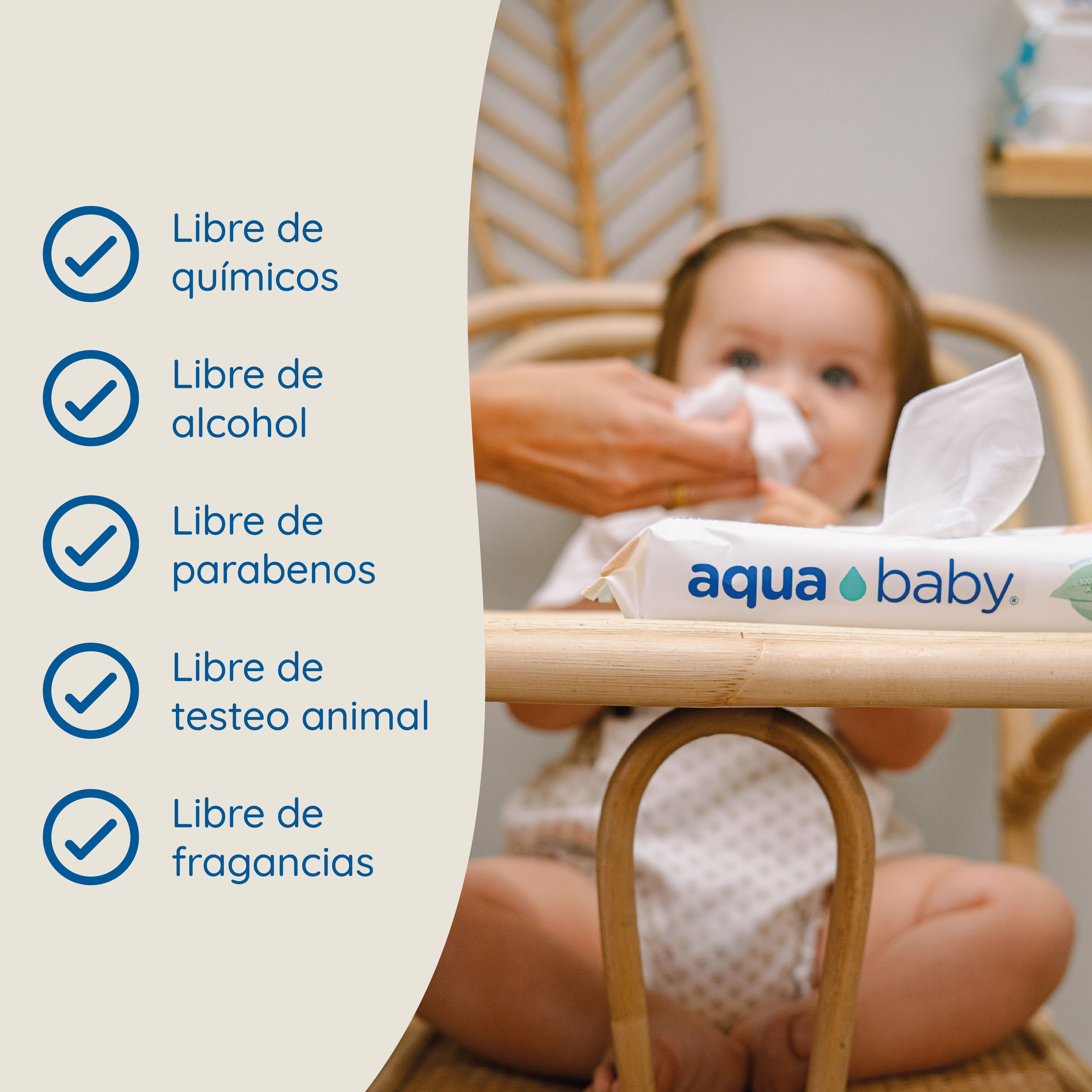 Aqua Baby Biodegradables 12 Bolsas de 60 Toallitas Húmedas