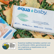 Aqua Baby Biodegradables 48 Bolsas de 30 Toallitas Húmedas