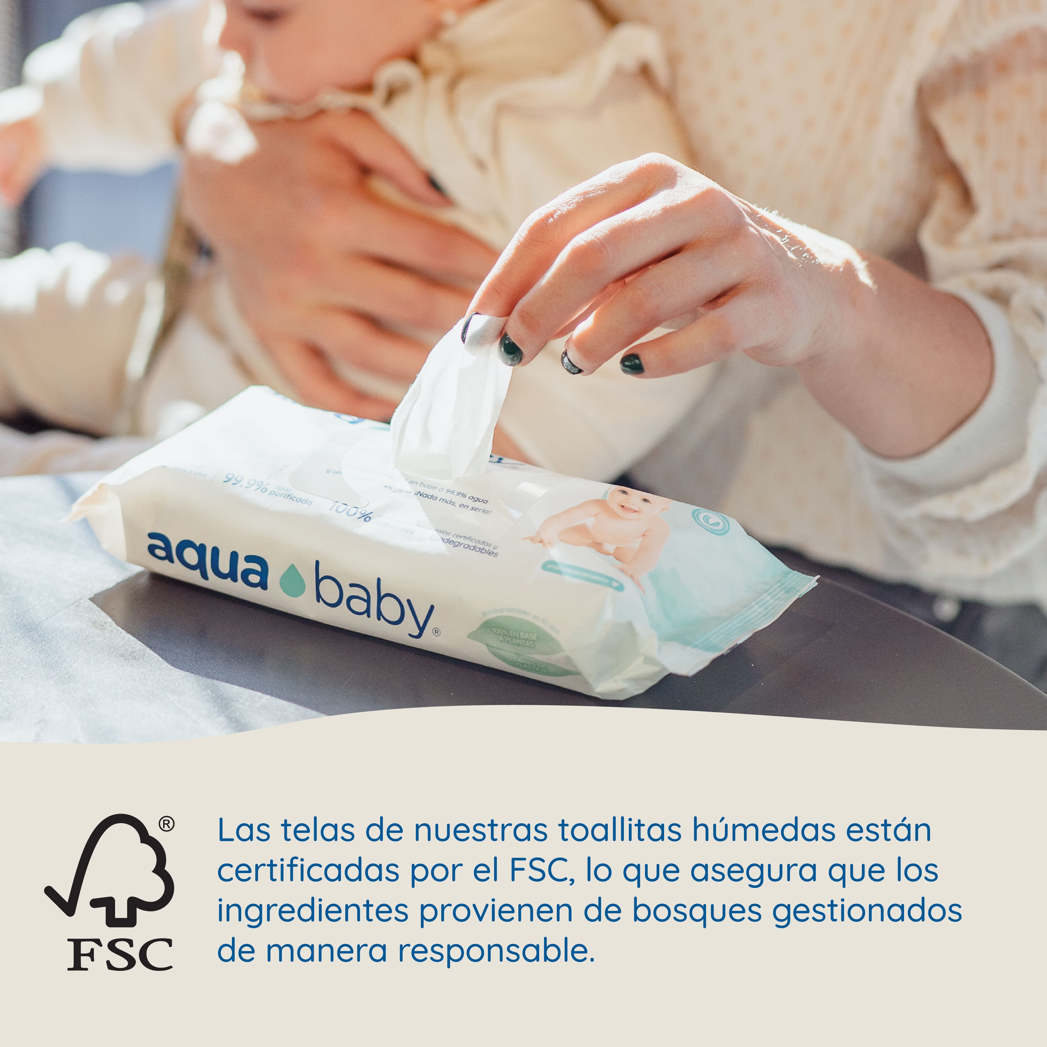 Aqua Baby Biodegradables 24 Bolsas de 60 Toallitas Húmedas